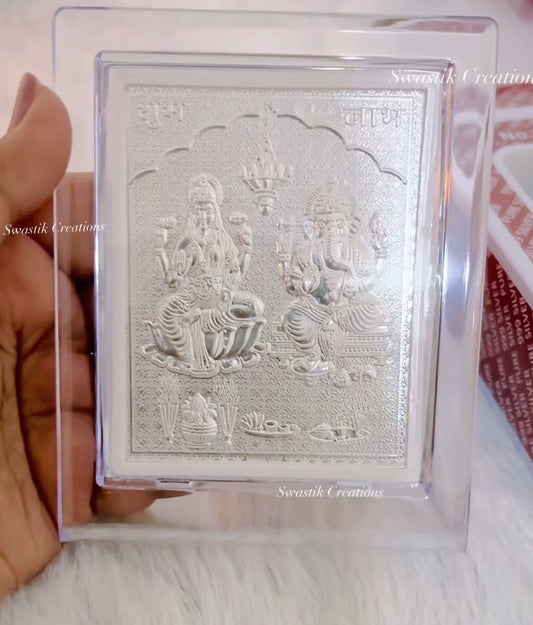 Diwali hamper (Patola Potli Hamper with Ganpati Lakshmi Frame & Damru T-Light)