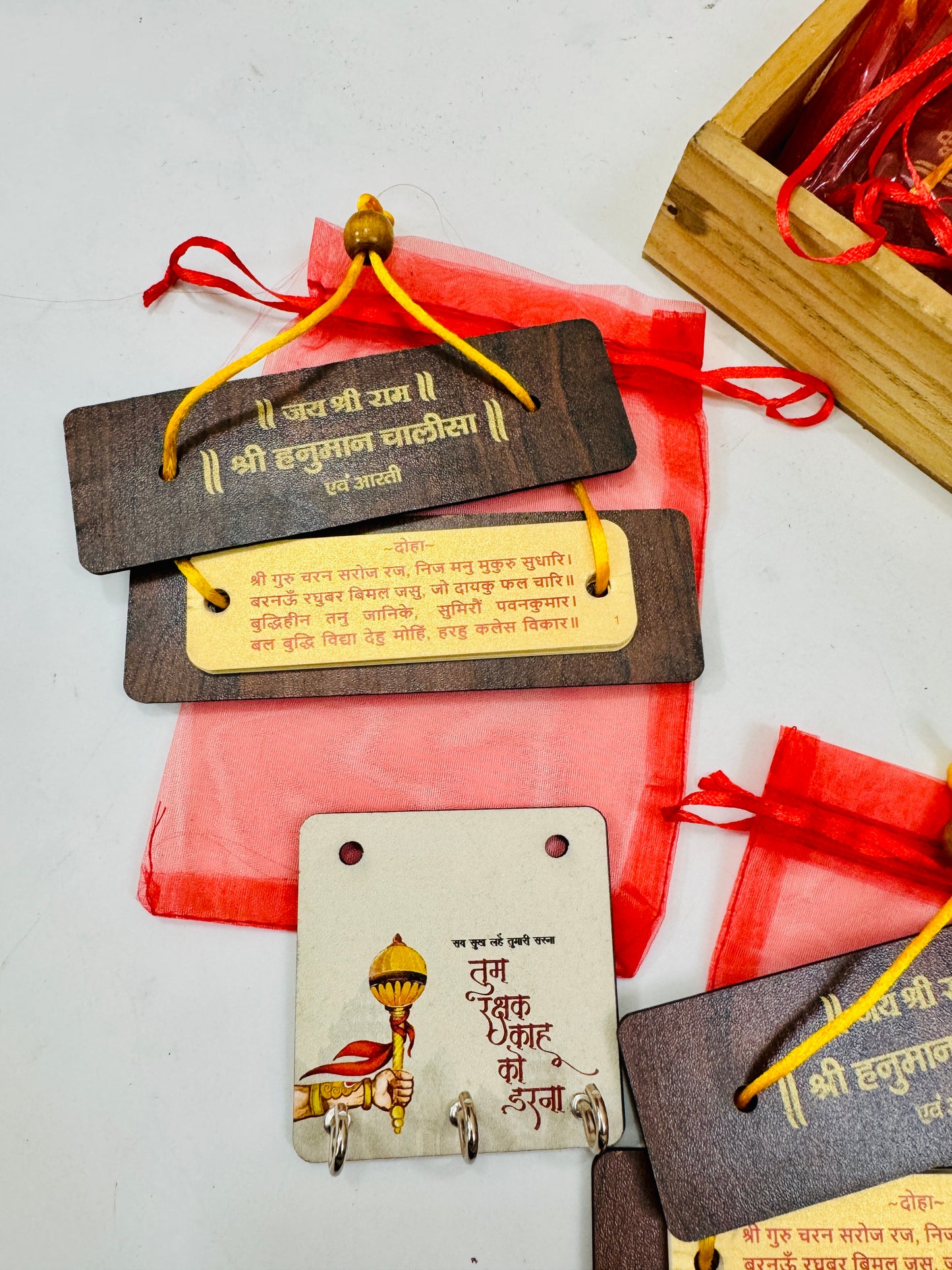 Sunderkand Return Gift Set | Hanuman Janmotsav Return Gifts | Hanuman Chalisa with Key Holder |