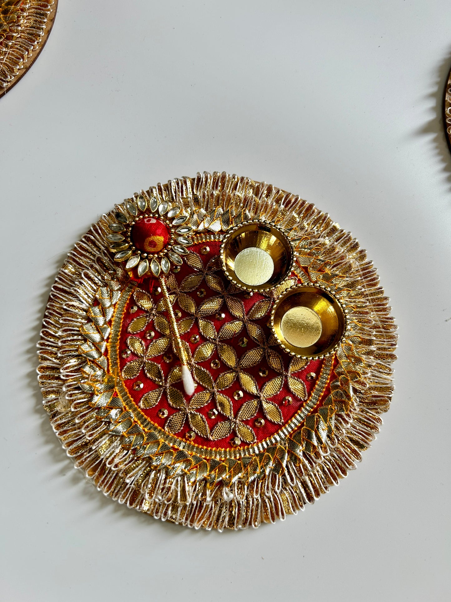 Gota work tilak plate