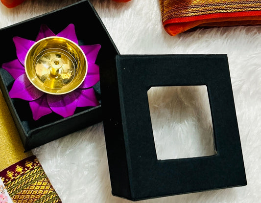 Lotus brass diya with box