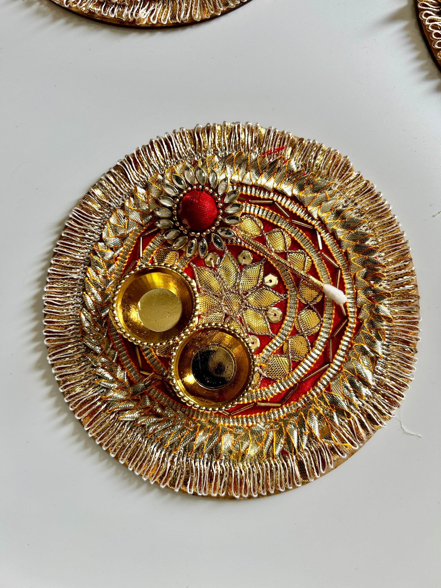 Gota work tilak plate