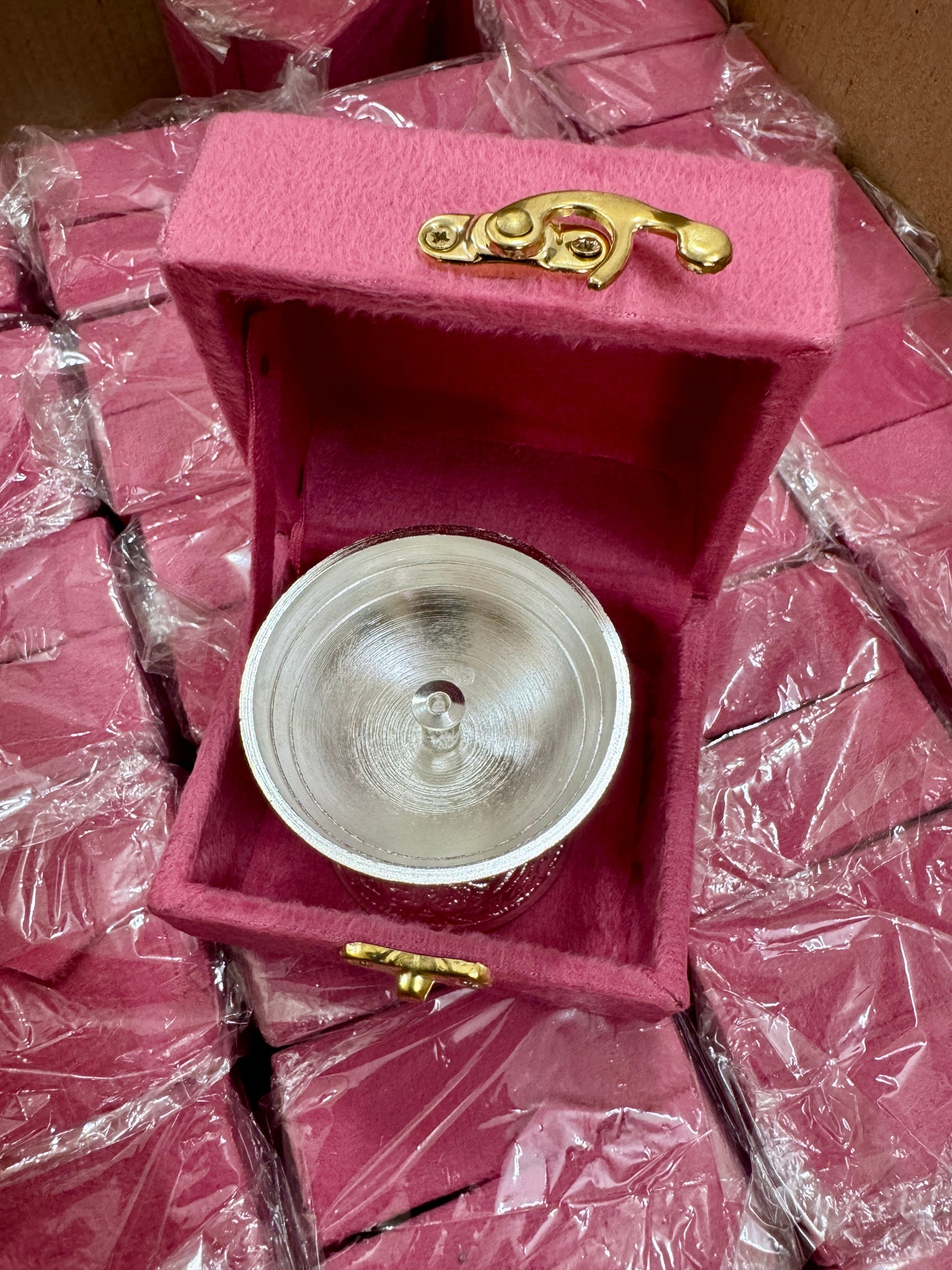 German Silver Naqqashi Diya with Premium Suede Box | Pooja Gift | Festive Return Gift