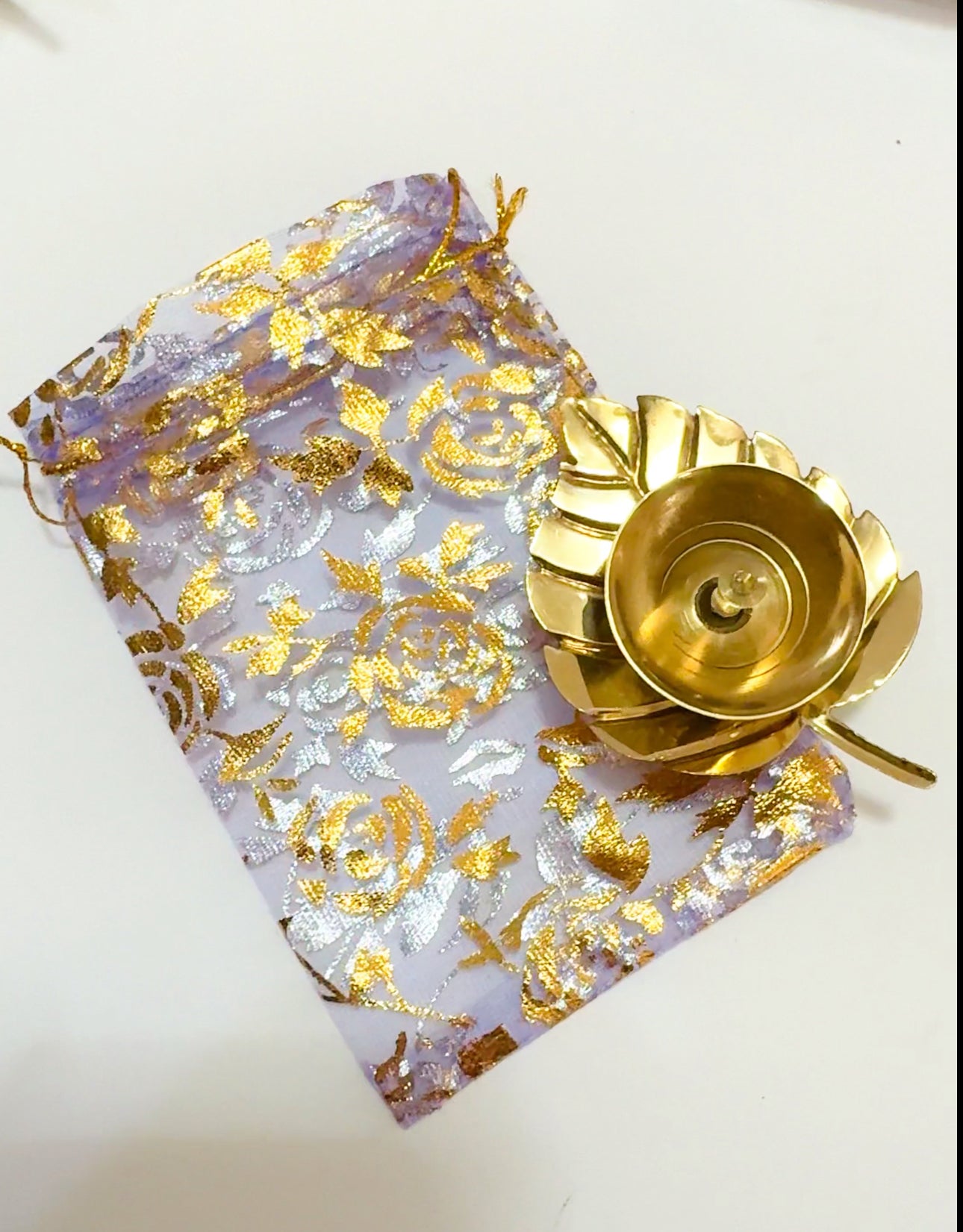 Paan / Beetel brass diya with potli