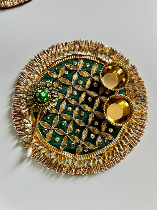 Gota work tilak plate