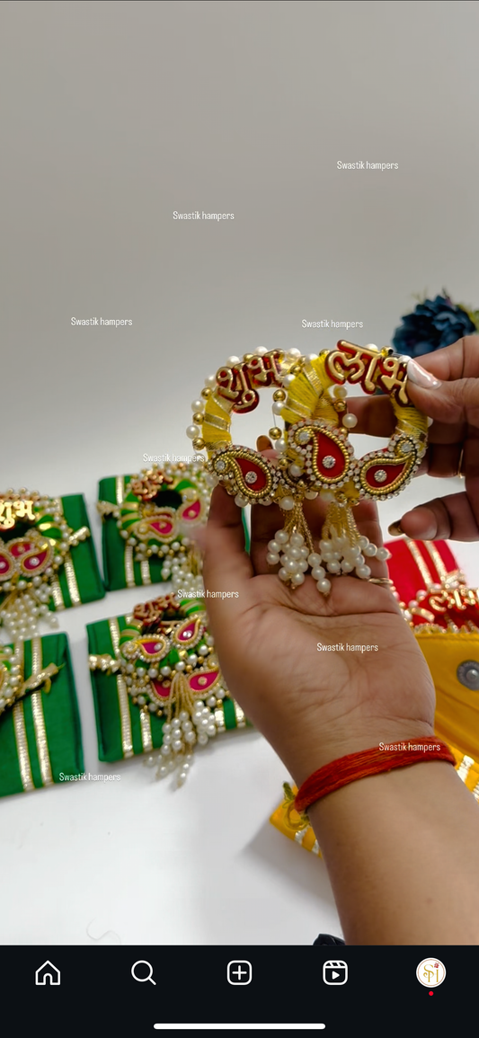 Mini gota clutch with shubh labh