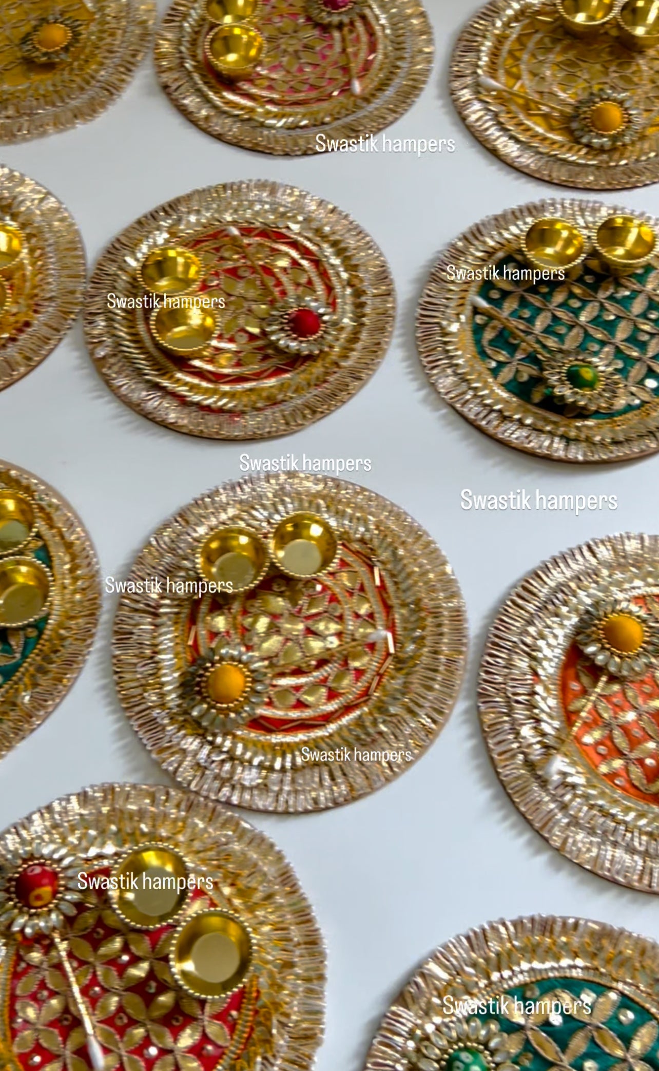 Gota work tilak plate