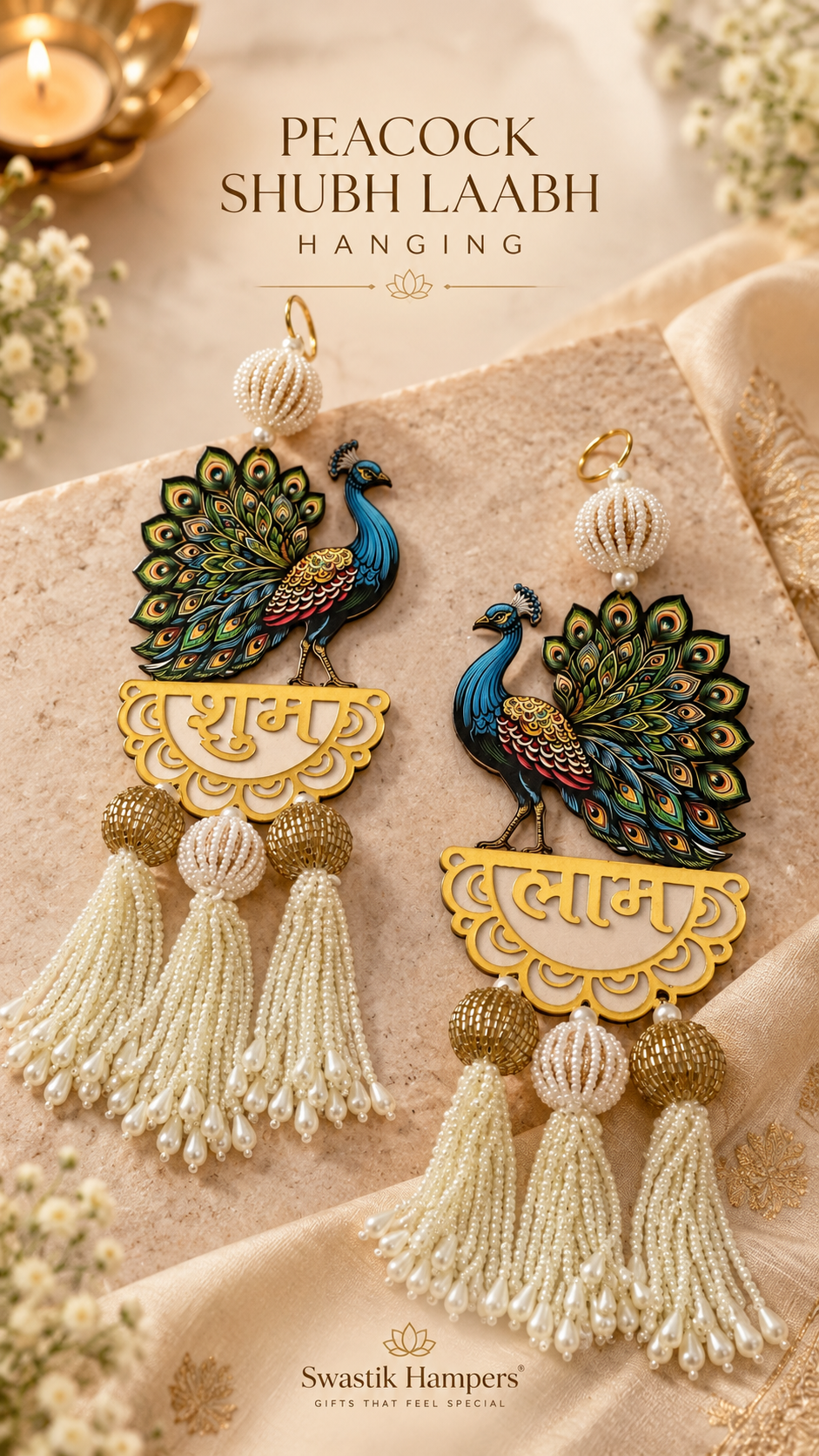 Peacock Shubh Laabh Hanging | Premium Diwali & Festive Decor