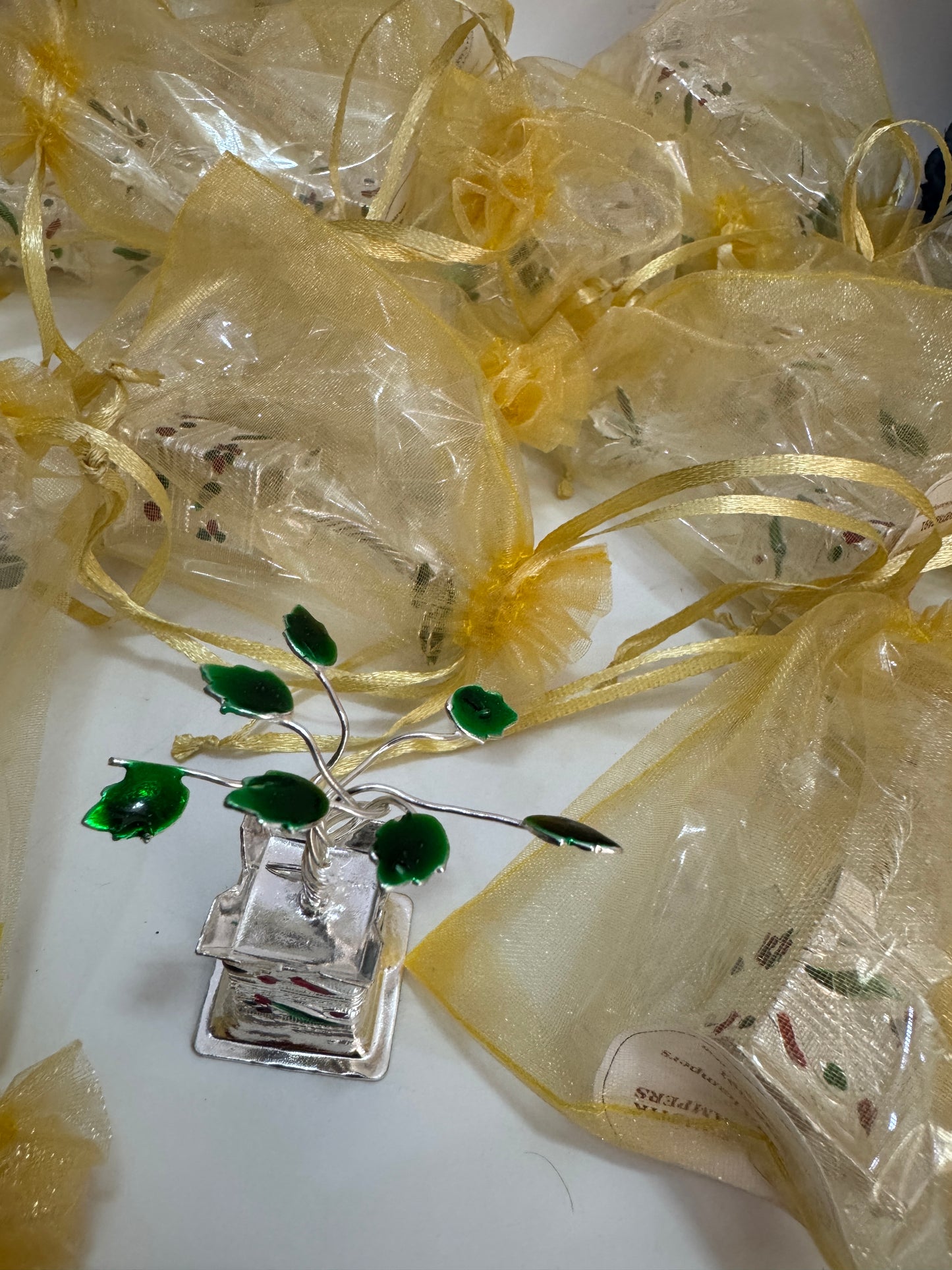 German Silver Tulsi Ji (With Meenakari Pot & Potli)