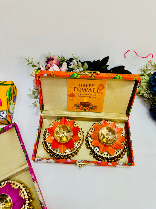 ✨ MDF Pichwai Box with Lotus Brass Ghungroo Diyas ✨