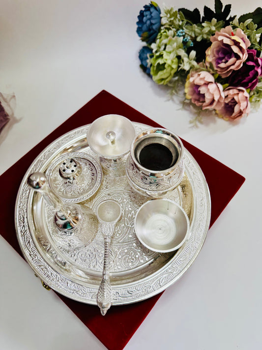 German silver pooja set