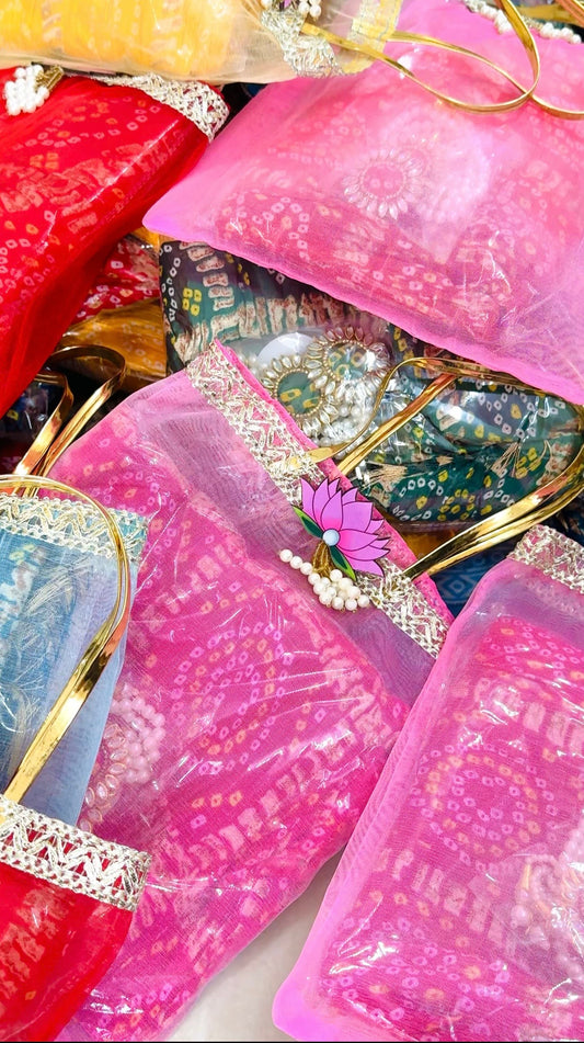 Organza Lotus Bag – Bandhej Gifting Set