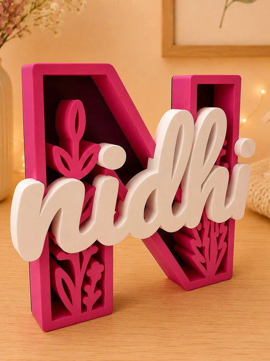 Floral Insert Theme Name Stand