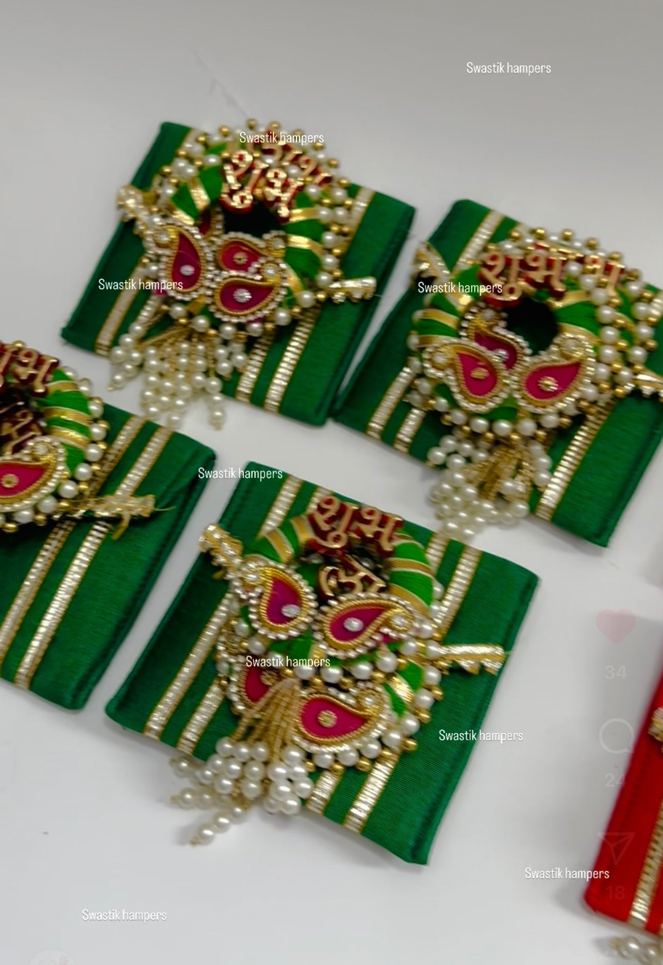 Mini gota clutch with shubh labh