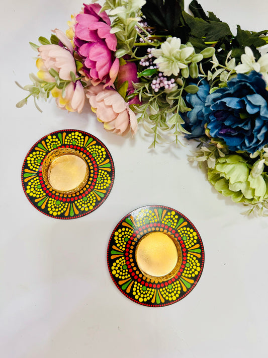 Mandala t light holder (pair)