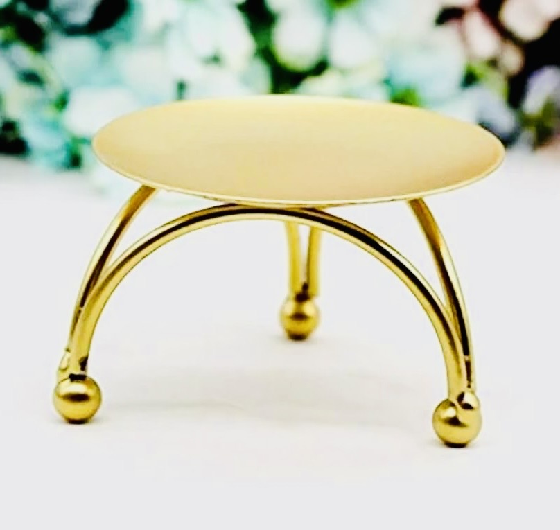 Brass Coated Diya with Stand (Pair)