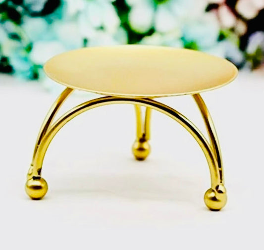 Brass Coated Diya with Stand (Pair)