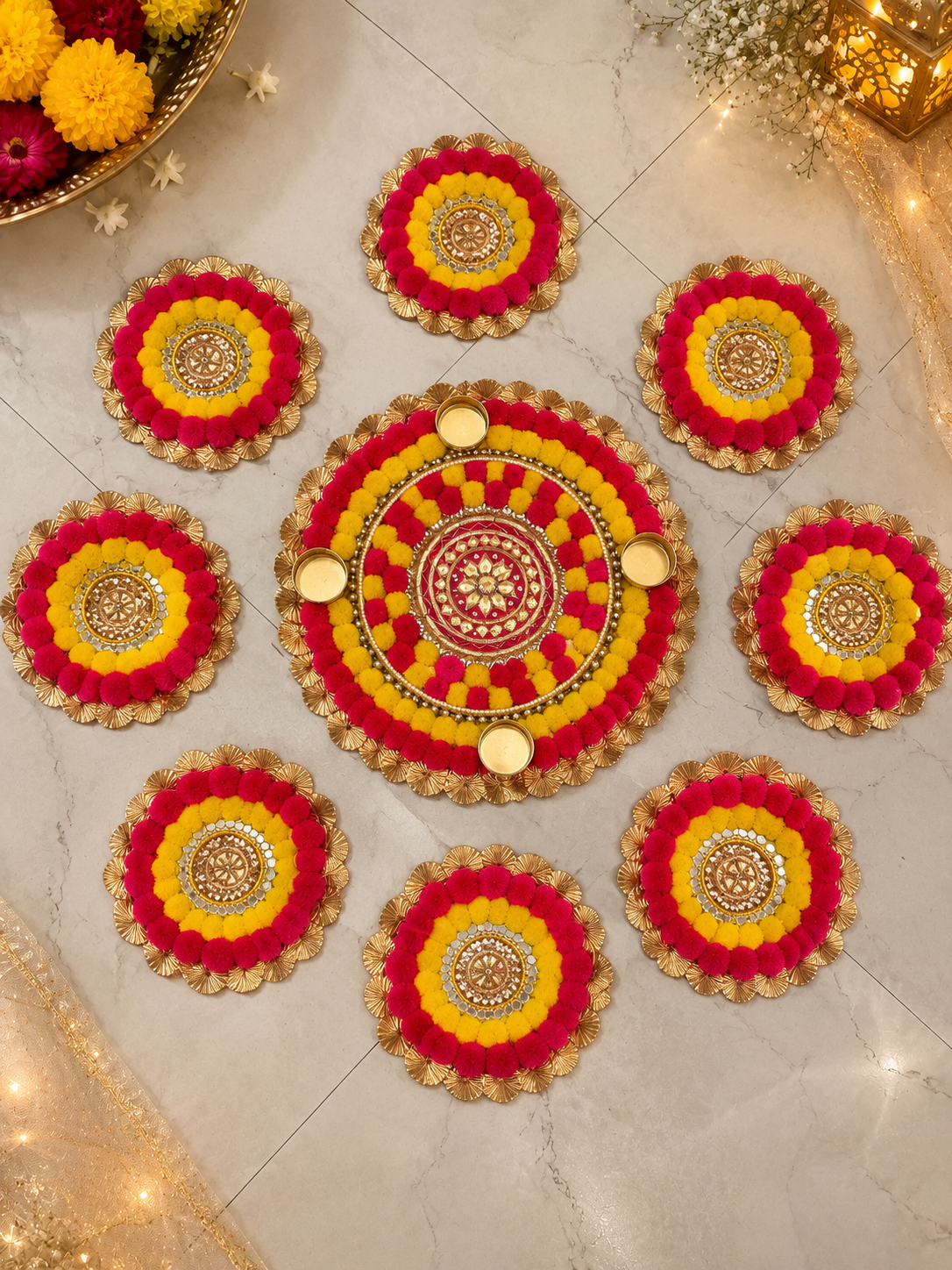 Decorative Rangoli Set (9 Pcs)
