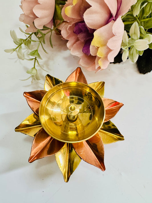 Lotus Metal Diya with Box