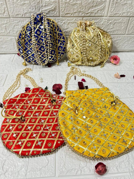 Mirror work potli (both side work)