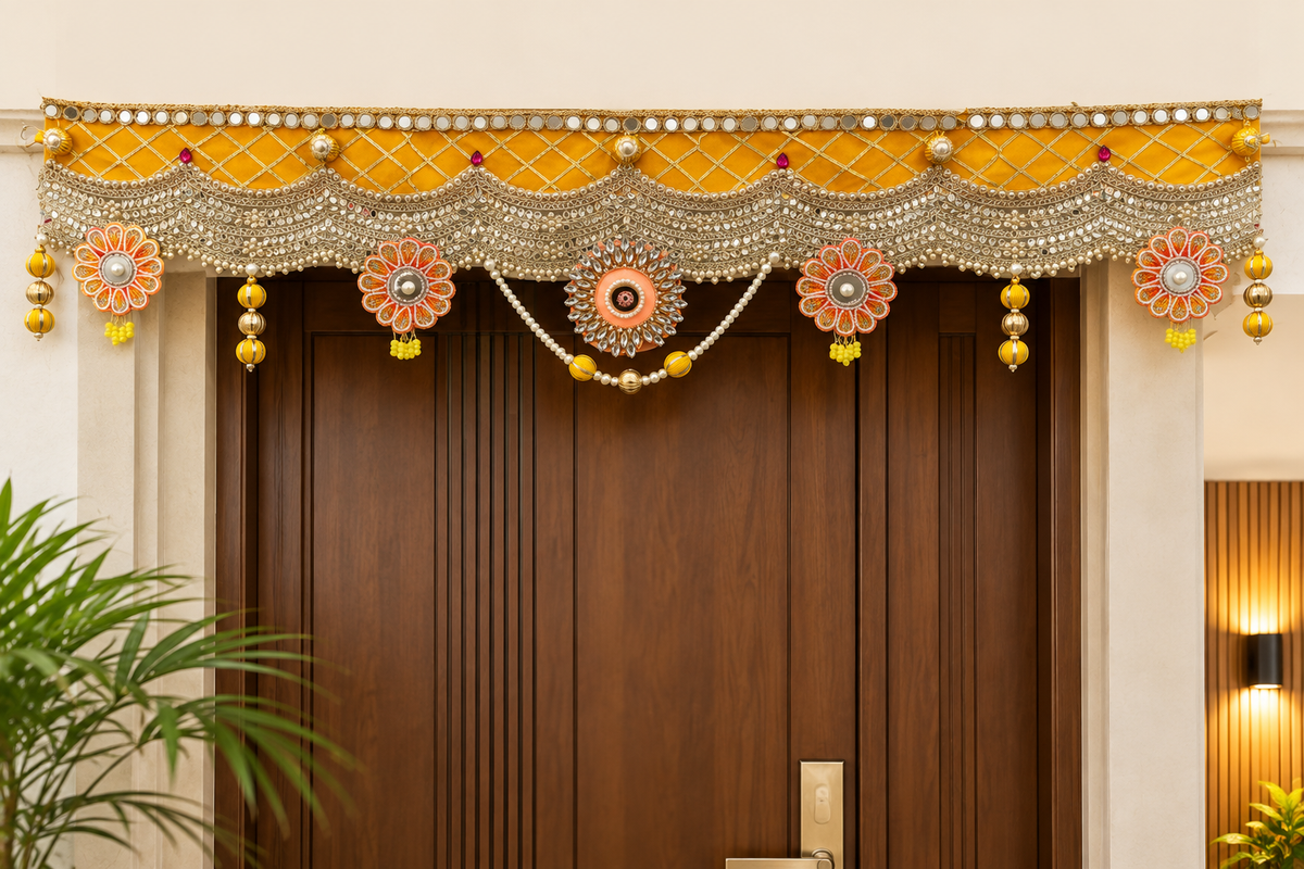 Premium Bandhanwar Banderwal | Gota, Mirror, Pearl & Kundan Work Toran