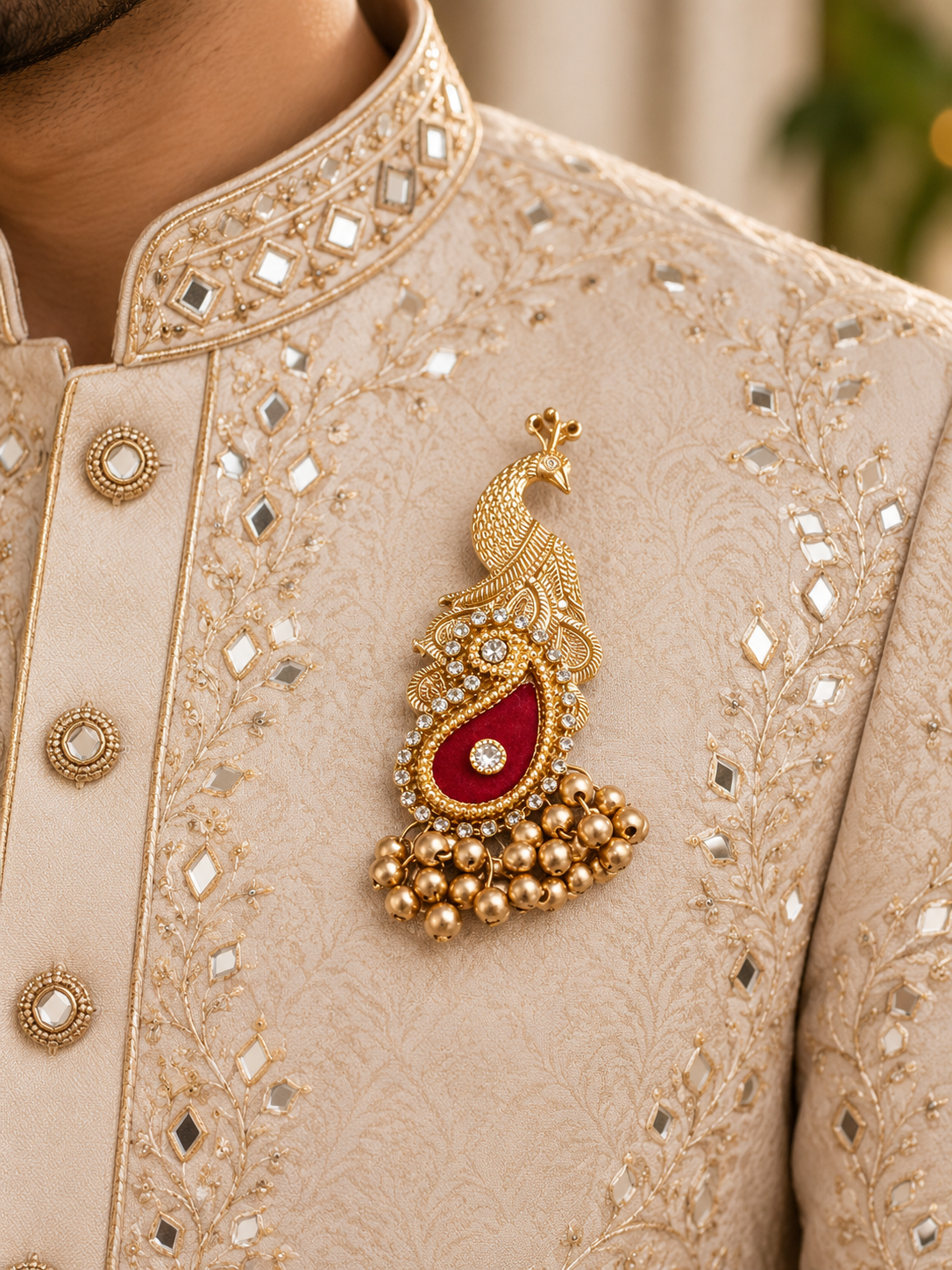 Peacock Brooch for Wedding