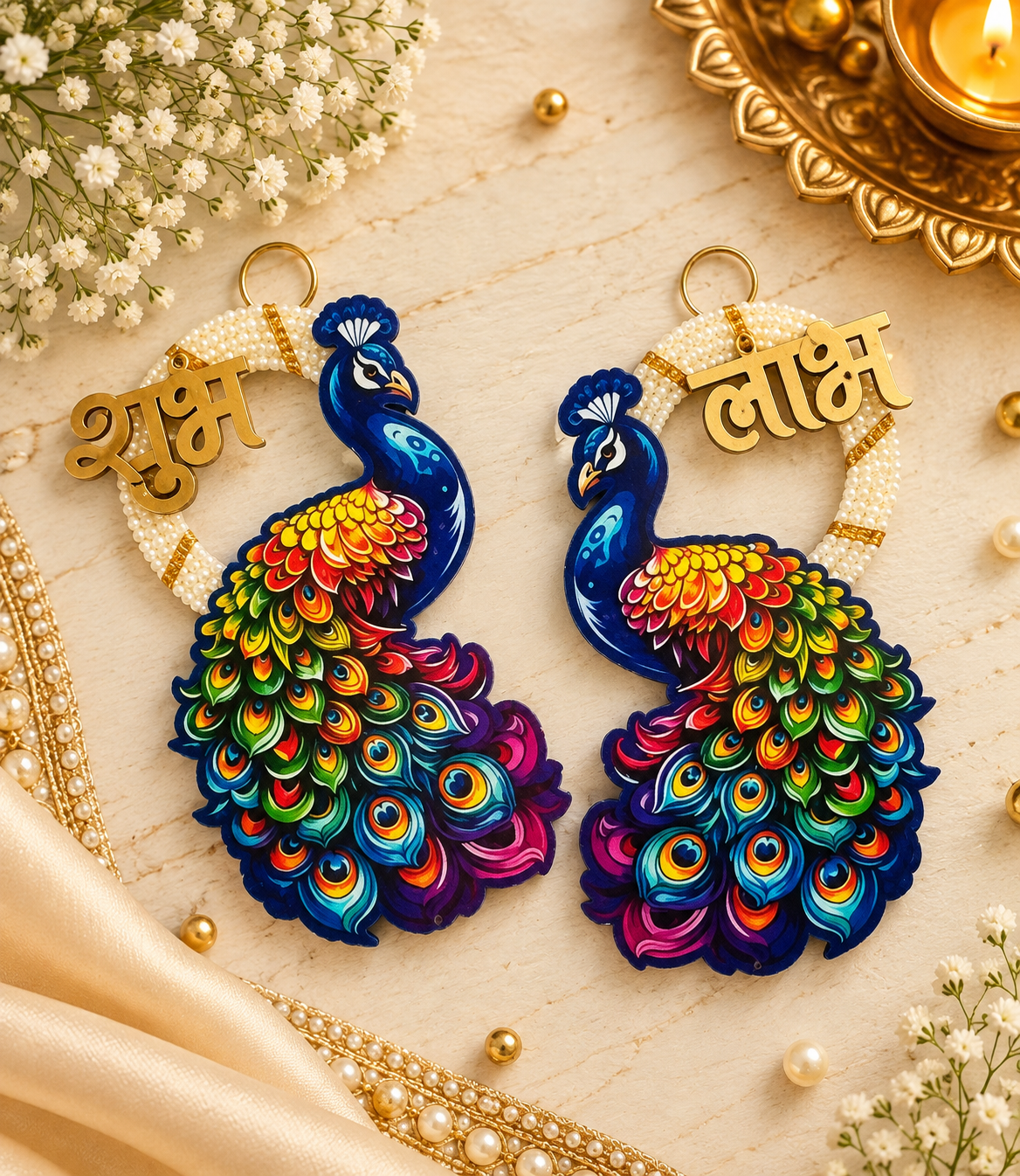 Peacock Shubh Labh Pair