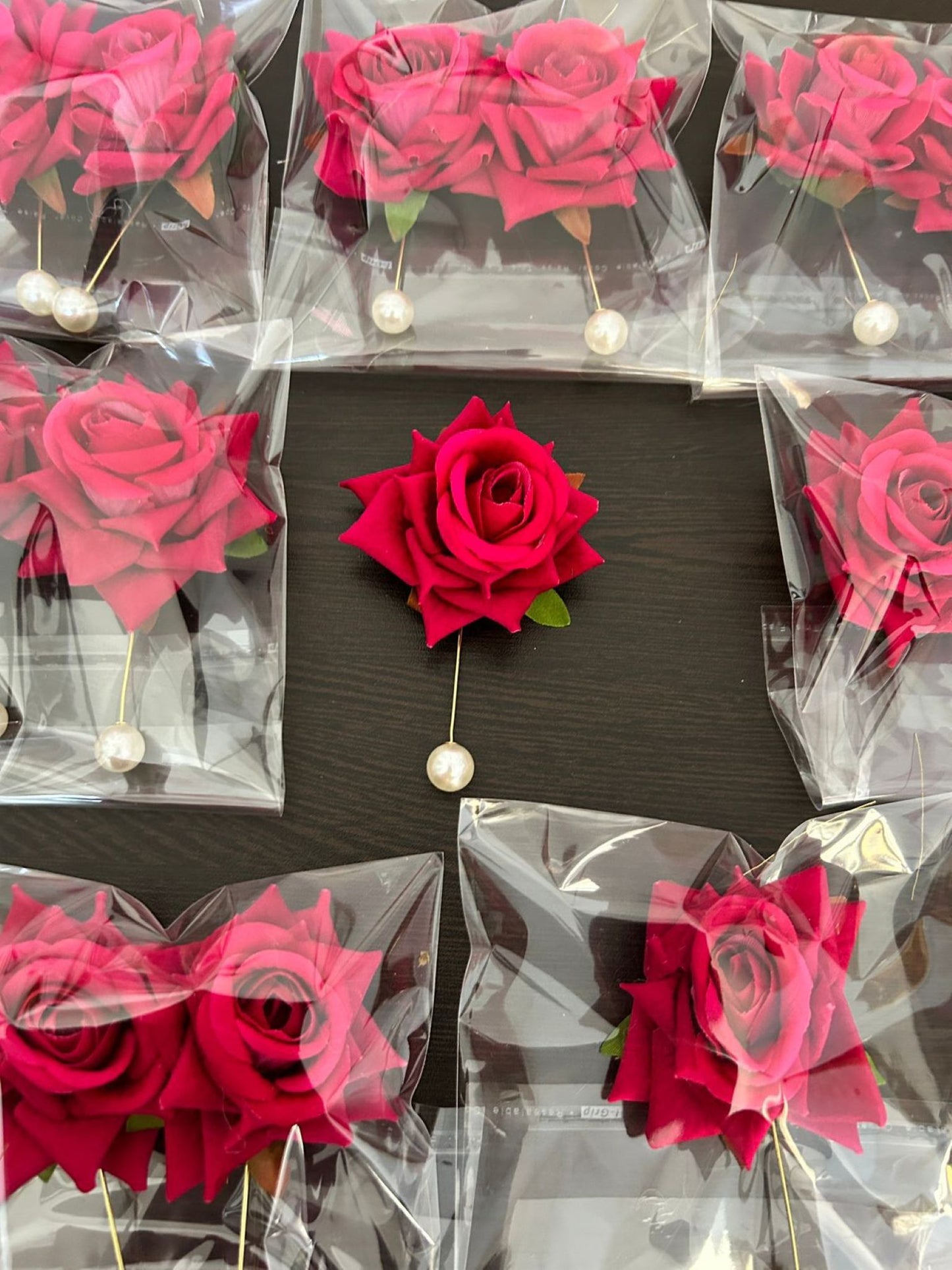 Rose pearl lapel pin