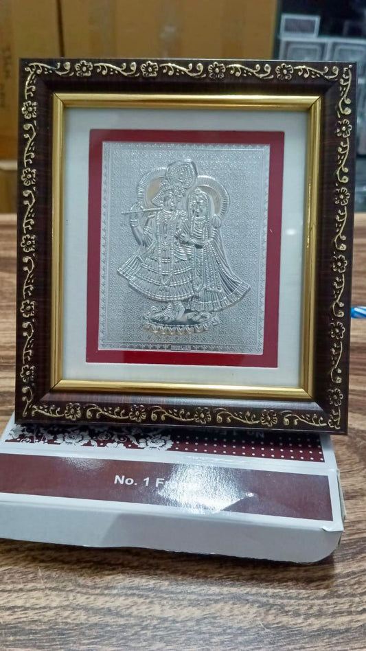 Radha Krishna ji Silver frame