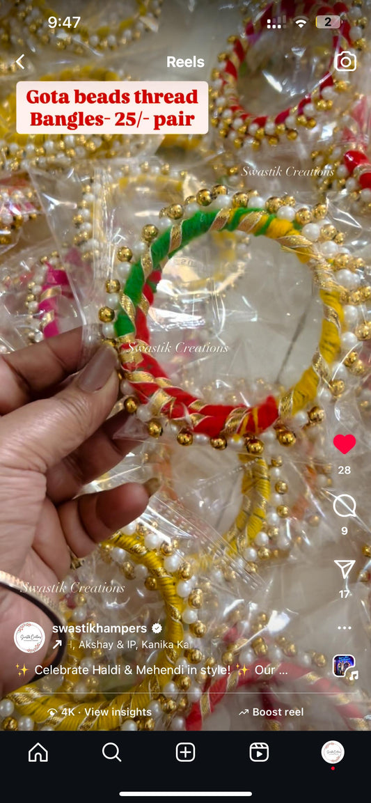 Gota beads bangles pair