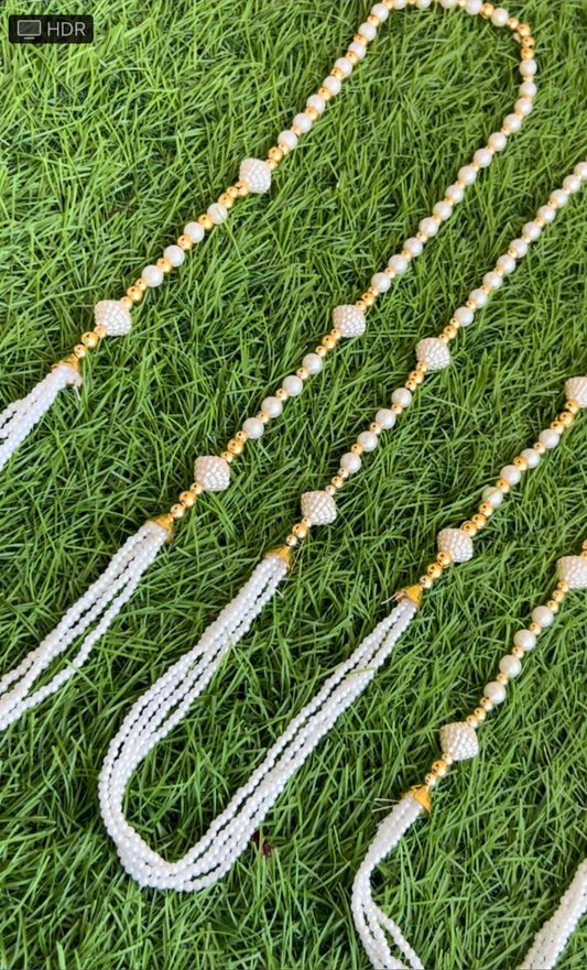Multilayered pearl swagat mala