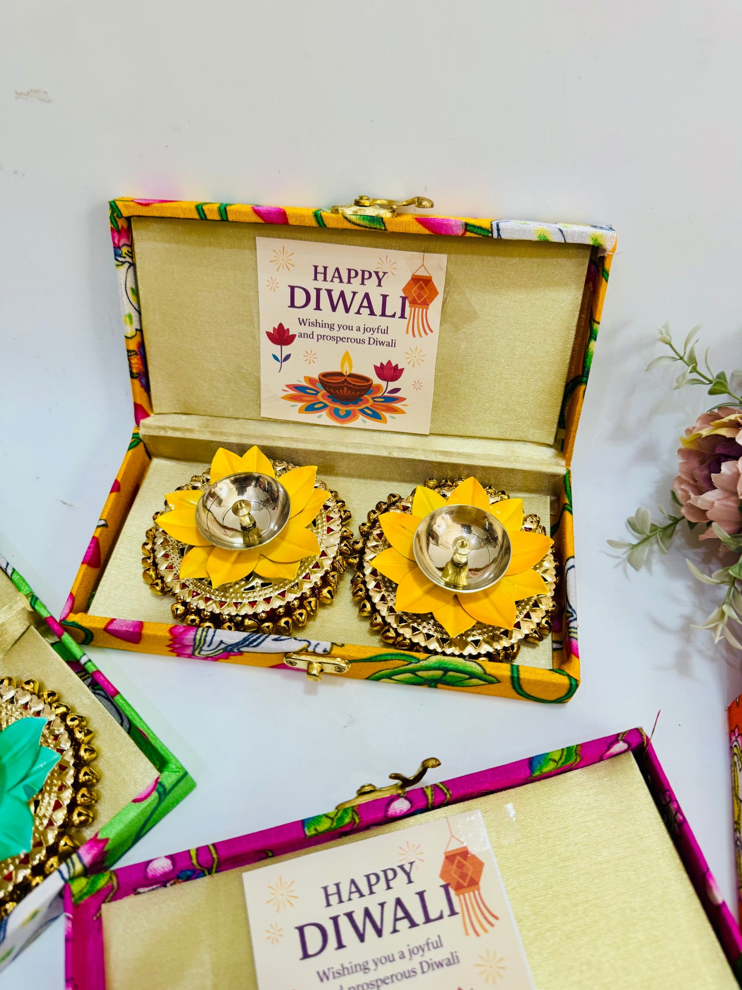 ✨ MDF Pichwai Box with Lotus Brass Ghungroo Diyas ✨