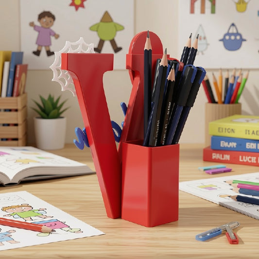 Personalised Spider-Man Name &amp; Initial Pen Stand 🕷️