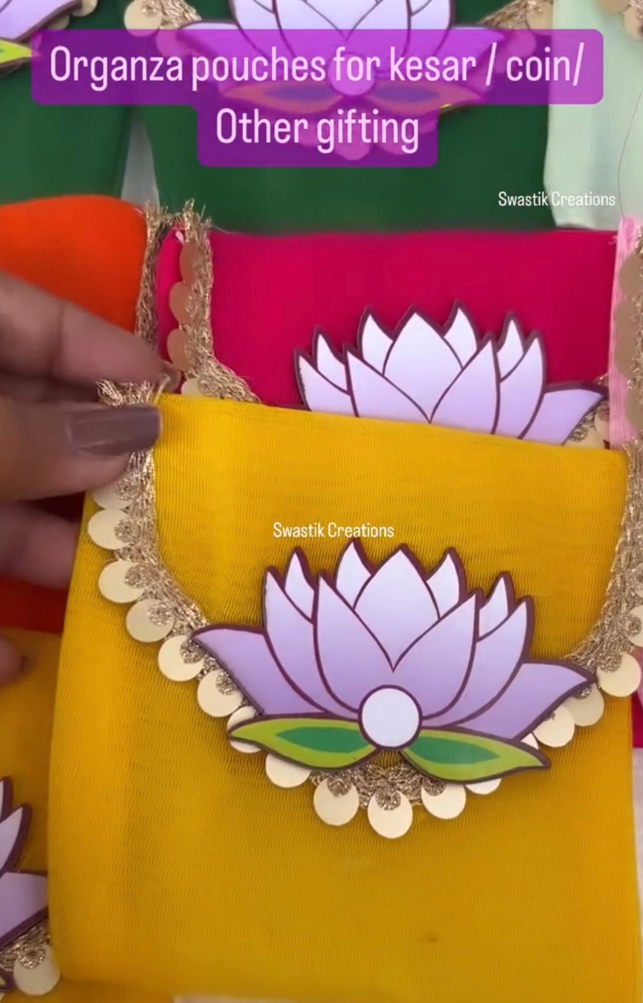 Organza lotus pouch