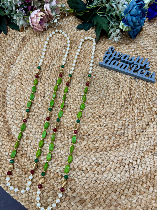 Pearl & Elaichi Beads Swagat Mala | Welcome Garland for Wedding Entry | Lightweight Varmala / Guest Garland