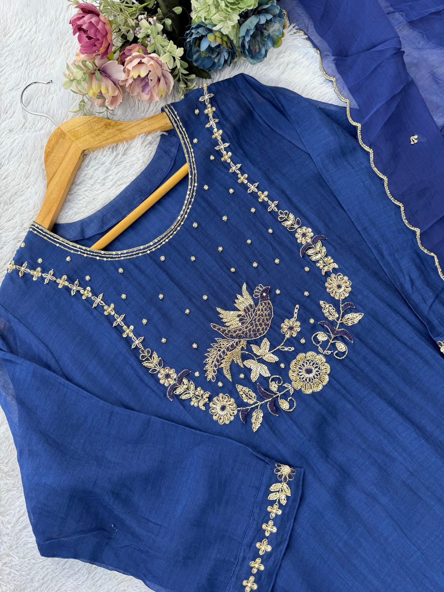 “PAAKHI” Mul Chanderi Premium Kurti set