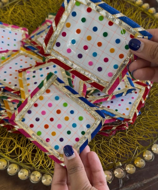 Decorated Multicolor Bindi Sheet with Gota Border (1 Pc)