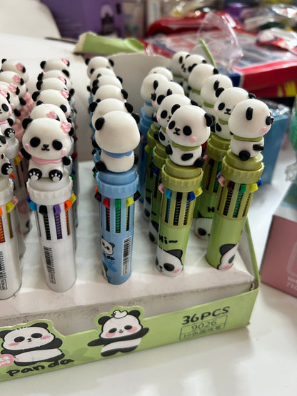 8 color panda pen