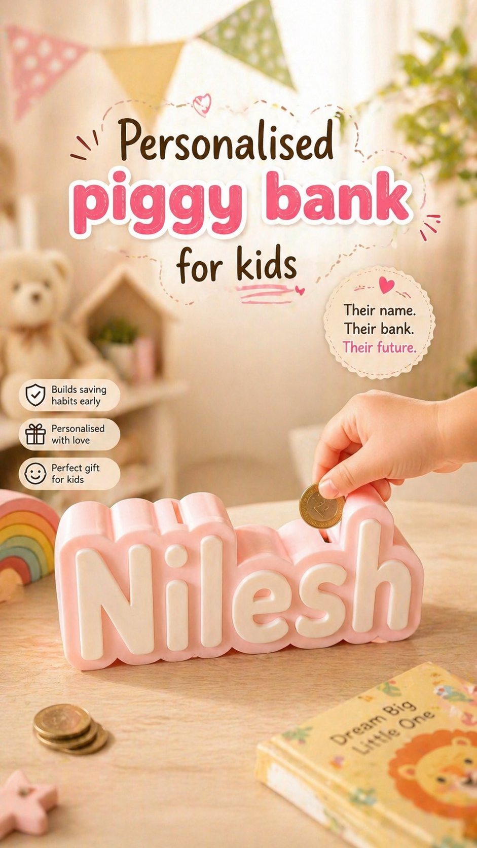 Personalised Name Piggy Bank