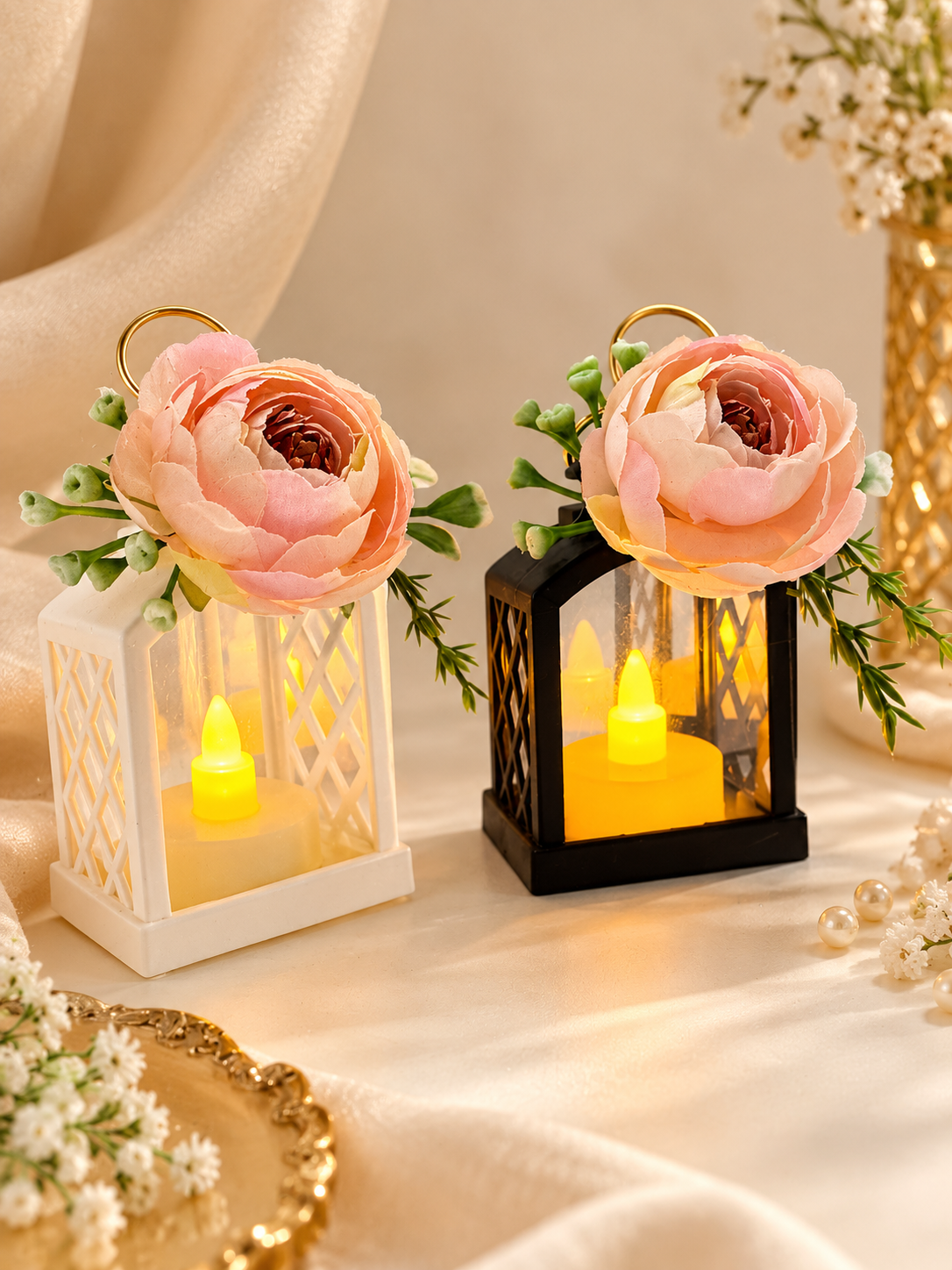 Floral LED Lantern