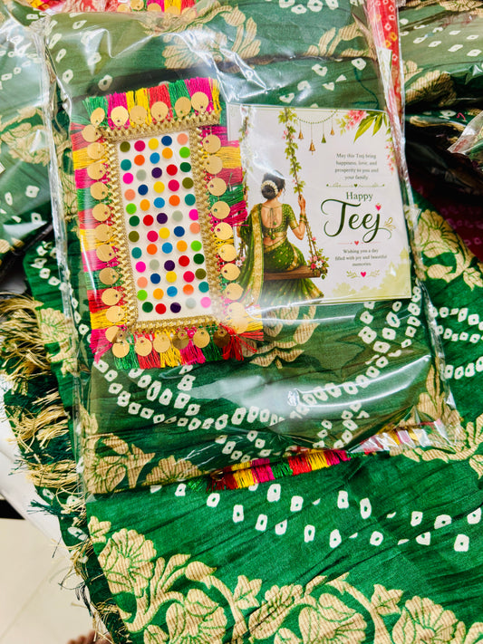 Bandhej Dupatta hamper for teej