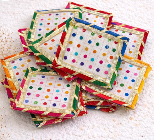 Decorated Multicolor Bindi Sheet with Gota Border (1 Pc)