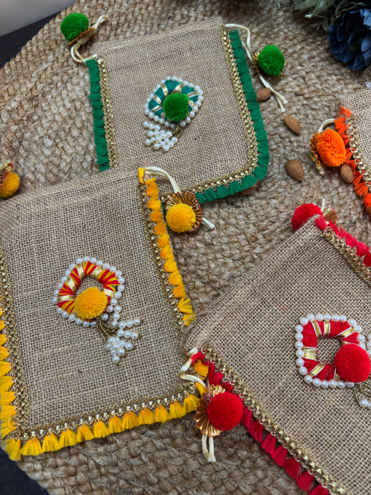 Lohri Sankranti Jute Potli Bag 5×7 Inch | Festive Return Gifts & Wedding Favours