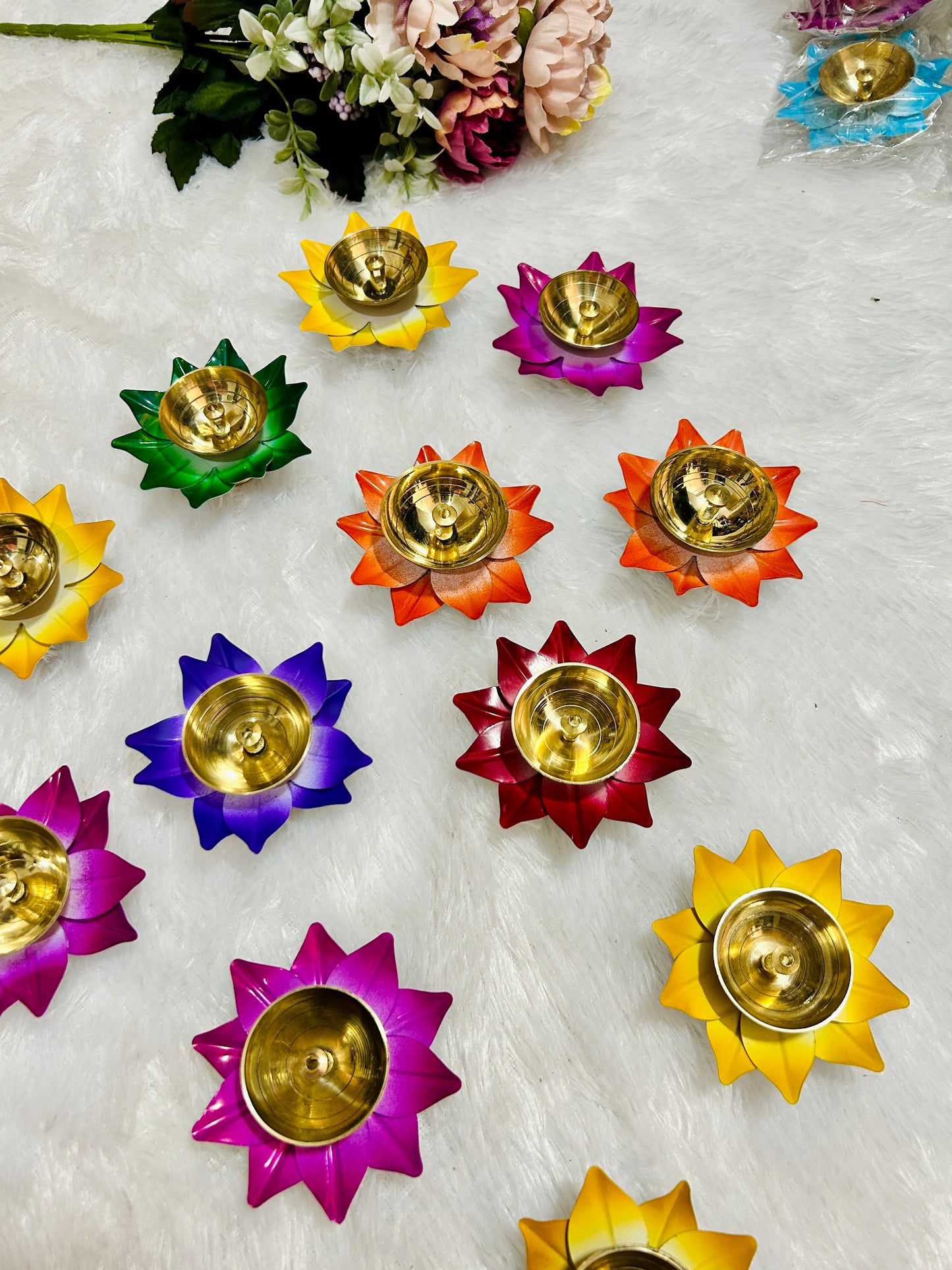 Lotus brass diya with box