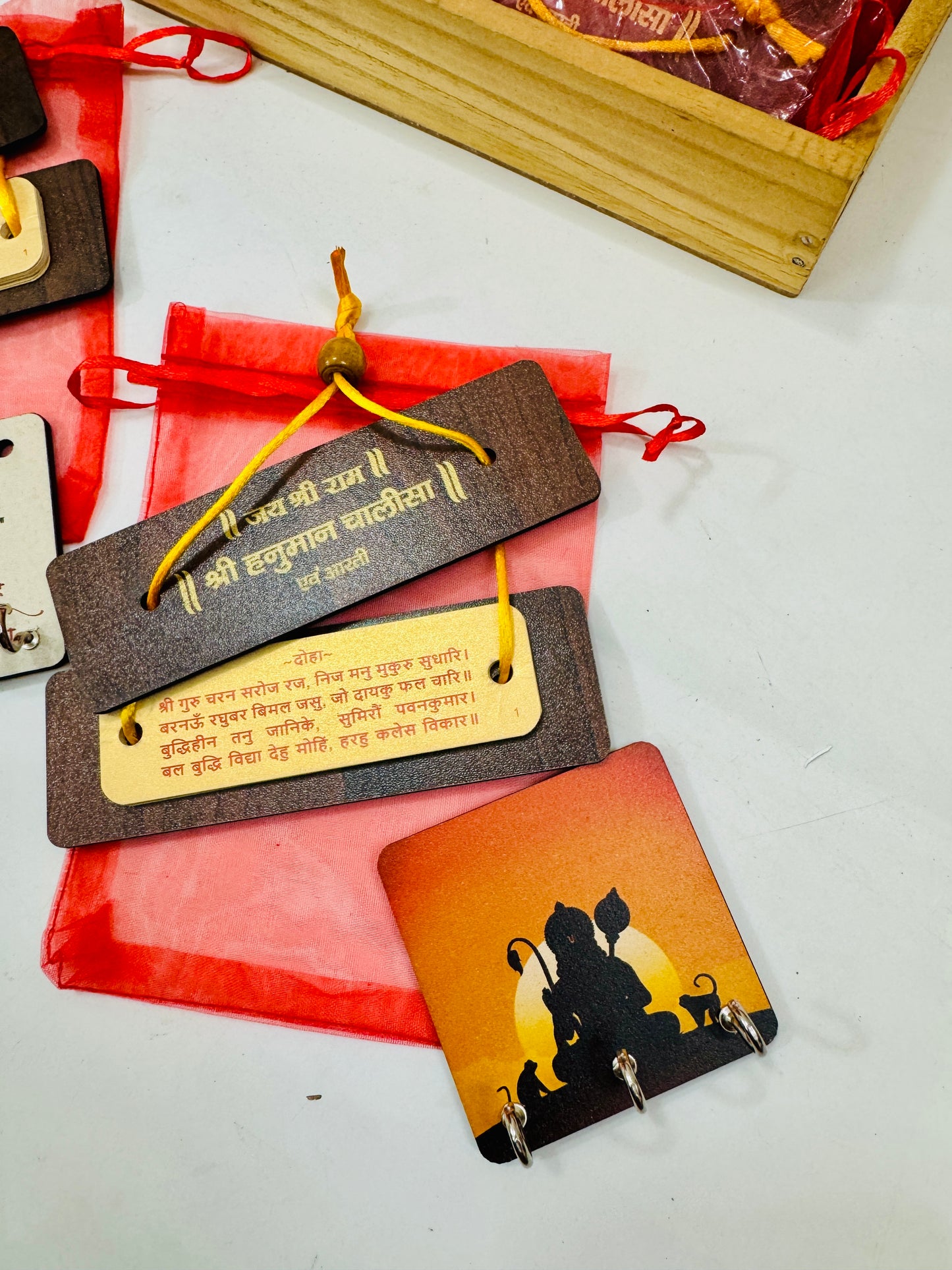Sunderkand Return Gift Set | Hanuman Janmotsav Return Gifts | Hanuman Chalisa with Key Holder |