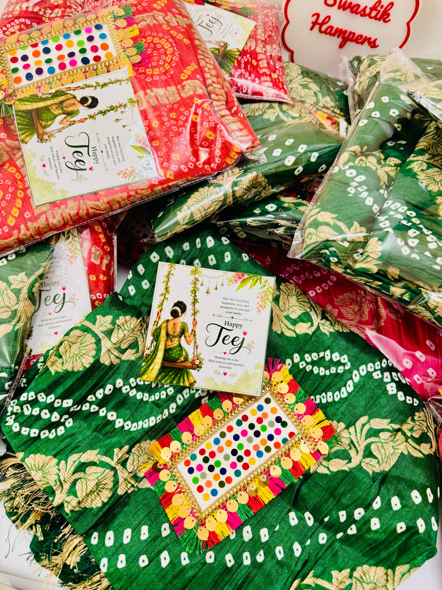 Bandhej Dupatta hamper for teej