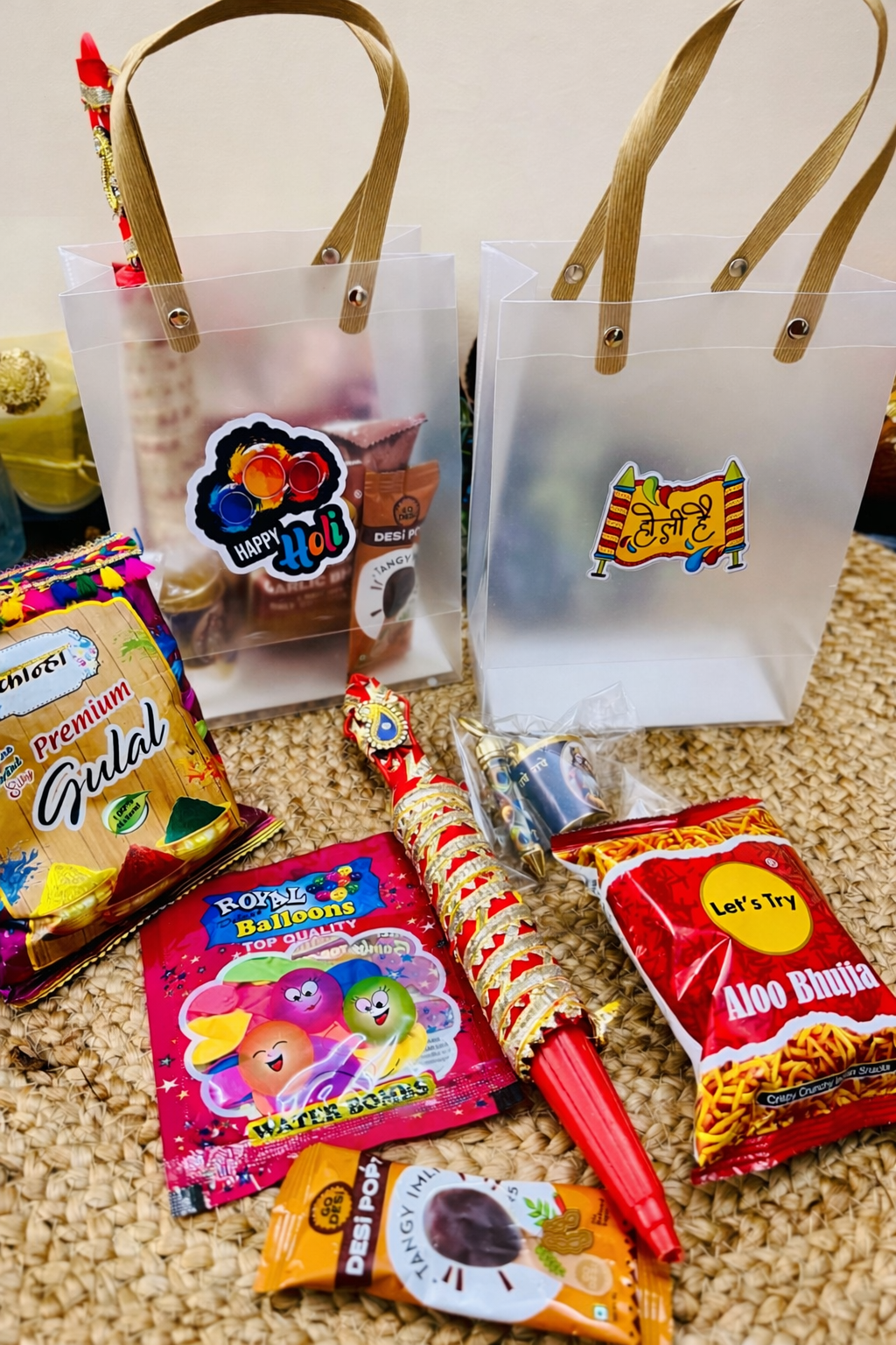Holi Hamper – PVC Bag with Festive Pichkari & Treats