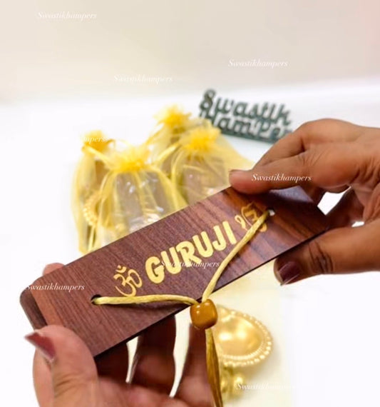 Guruji Chalisa Wooden Booklet – Spiritual Prayer Gift