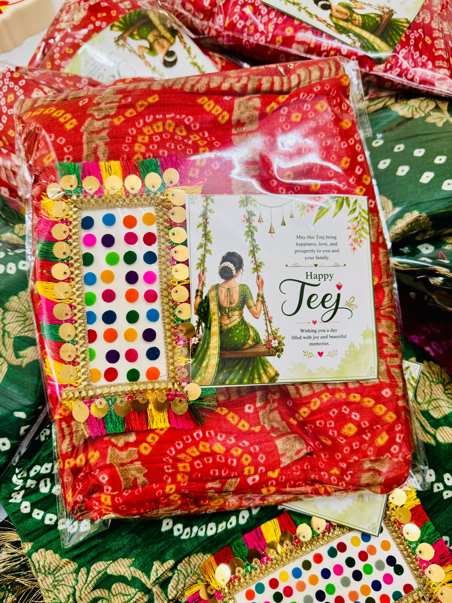 Bandhej Dupatta hamper for teej