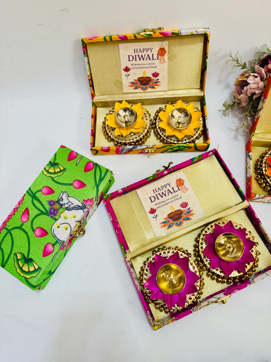 ✨ MDF Pichwai Box with Lotus Brass Ghungroo Diyas ✨