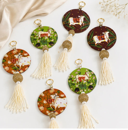 Pichwai cow long hanging shubh labh